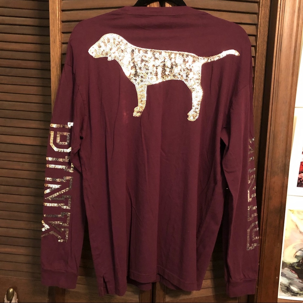 Like New VS Pink sequin long sleeve shirt